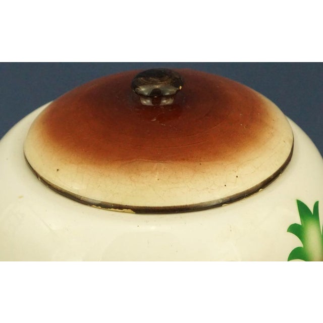 Italian Futurist Style Palmette Decoration Ceramic Biscuit Jar by Angelo Simonetto for Galvani Pordenone, 1930s For Sale - Image 15 of 18