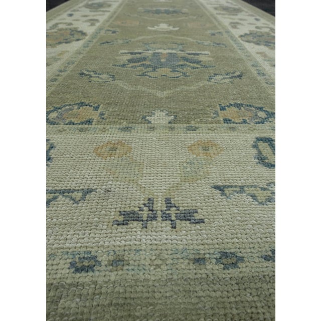 Early 21st Century Turkish Oushak Rug 3'11" x 10'5" #18087 For Sale - Image 5 of 8