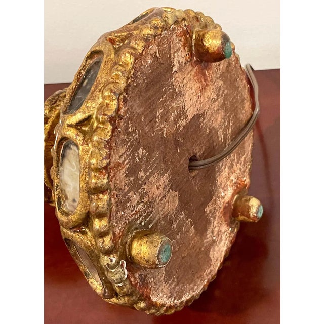 1960s Spanish Colonial Giltwood & Mirror Candlestick, Now as a Lamp For Sale - Image 4 of 13