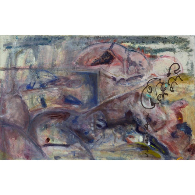 Vintage Double Sided Figurative Abstract -- Cat Sitting on an Arm Chair by Daniel David Fuentes For Sale - Image 10 of 10