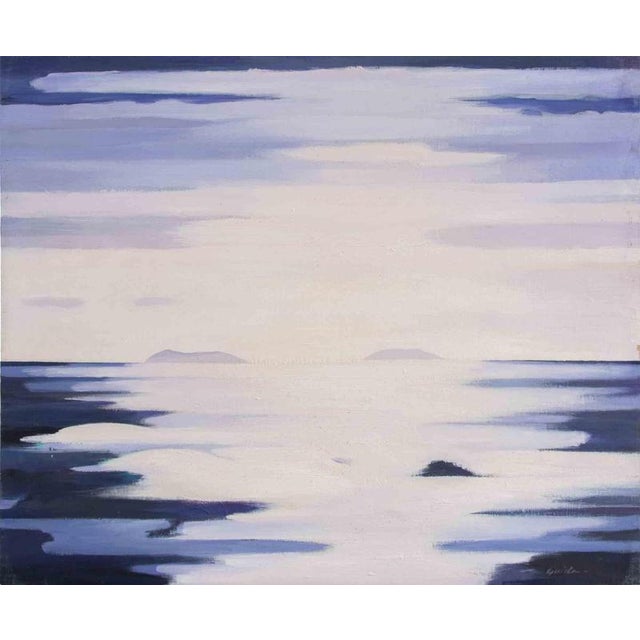 Gino Guida, The Islands, 1980s, Oil Painting on Canvas For Sale - Image 4 of 5