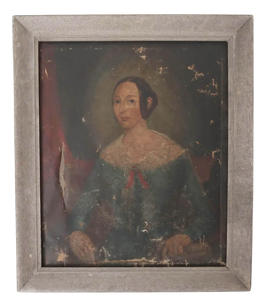 Primitive Portrait of a Girl, 1820, Oil on Canvas