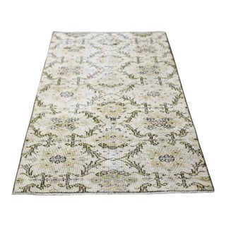 1960s Traditional Beige Hand Knotted Vintage Anatolian Runner Rug For Sale
