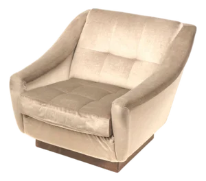 Vintage Velvet Lounge Chair, 1970s