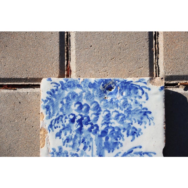 18th Century 18th Century Set of Two Tiles Depicting a Garden Scene, Portuguese For Sale - Image 5 of 8