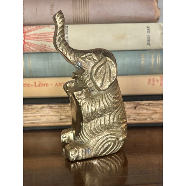 Vintage Brass Elephant Figurine For Sale - Image 10 of 10