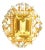 Bochic Capri Vintage Lemon Topaz & Sapphire Ring, 18K Gold & Silver For Sale