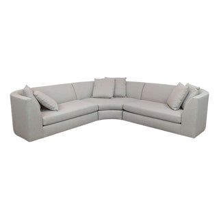 Room & Board Astaire Curved Modern Sofa in Flax For Sale