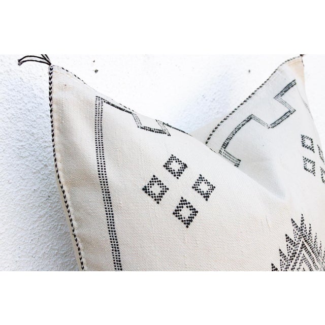 Moroccan 24" Casbah Charcoal Moroccan Silk Pillow For Sale - Image 3 of 7