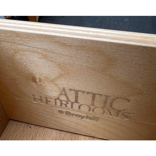 Broyhill Attic Heirlooms Farmhouse Oak Side Table For Sale - Image 11 of 12