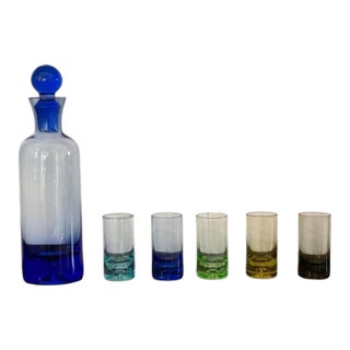 1970s MCM Liqueur/Cordial Decanter & 5 Glasses For Sale