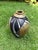Vintage Signed Raku Studio Pottery Vase With Iridescent Geometric Design, 10” For Sale - Image 9 of 11