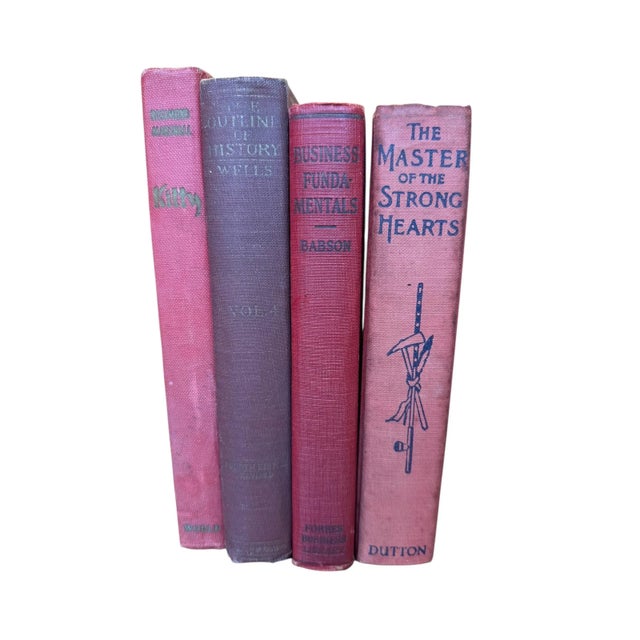 American Set of 8 Antique Vintage Decor Designer Collection Hardcover Books Red Green Decor For Sale - Image 3 of 14