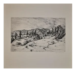 Lino Bianchi Barriviera, Lalibela, Biet Gabriel, Etching, 1942