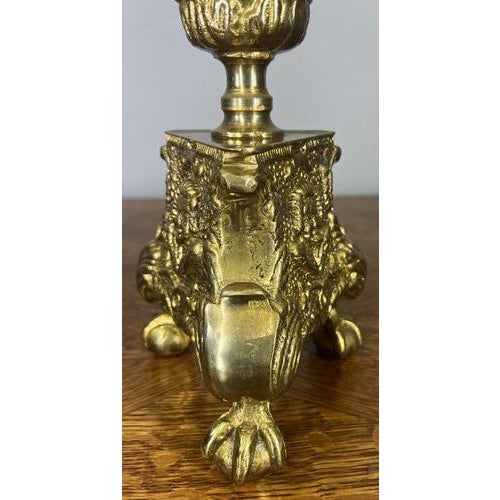 Vintage French Brass Ornate Decorative Candleholder For Sale - Image 4 of 10