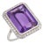 Contemporary 9.45 Carat Amethyst Diamond Platinum Cocktail Ring, Size 7.5 For Sale