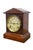 Late 19th to early 20th century Seth Thomas Dana mantel clock. Burl wood style Adamantine (celluloid veneer) case with a...