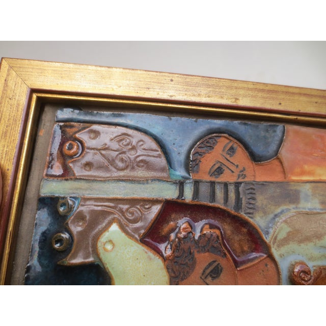Framed Ceramic Panel by F Ruth (Faktor) For Sale - Image 4 of 7