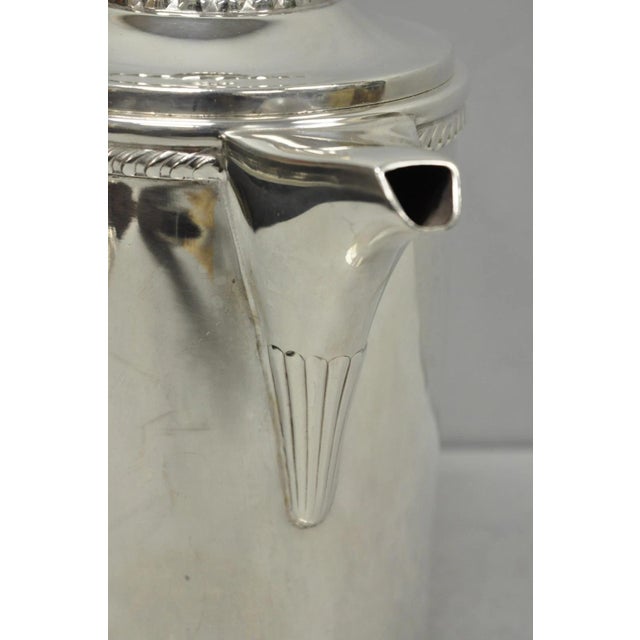 Antique English Victorian Silver Plated Enamel Line Large Beverage Water Pitcher For Sale - Image 16 of 18