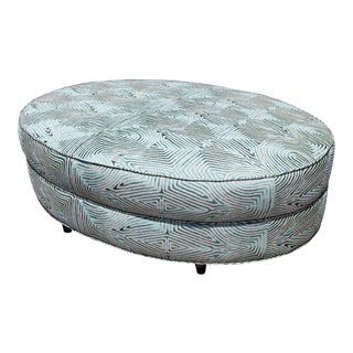 1990s Oversized Oval Ottoman For Sale