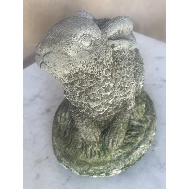 Vintage Bunny Garden Statue With Moss For Sale In San Francisco - Image 6 of 12