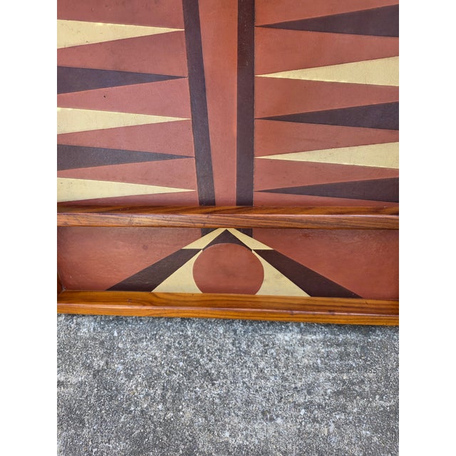 1980s Vintage Gameboard With Leather Gaming Surface For Sale - Image 5 of 10