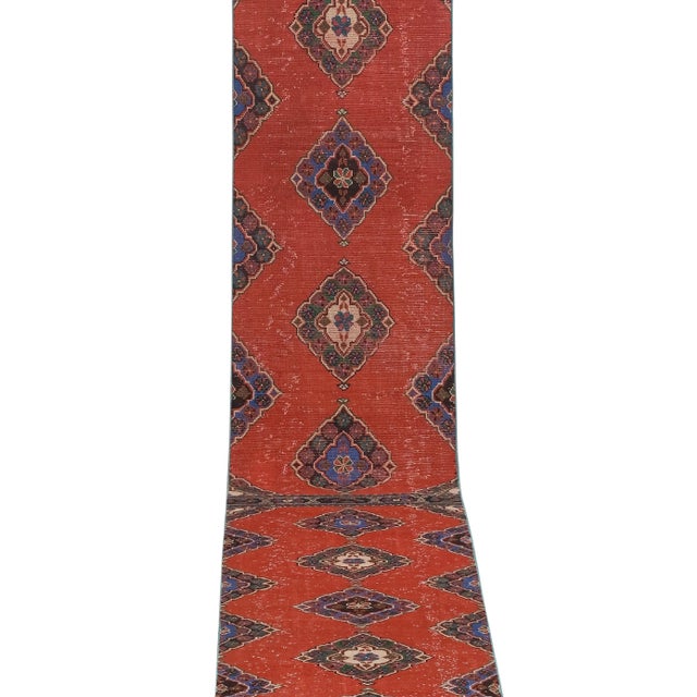 Mid-Century Modern 1960s Mid 20th Century Vintage Turkish Stair Runner 2'12'' X 21'8'' For Sale - Image 3 of 13