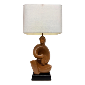 Rima 1940s Cubist Abstract Plaster Musician Lamp, Henry Moore Influenced