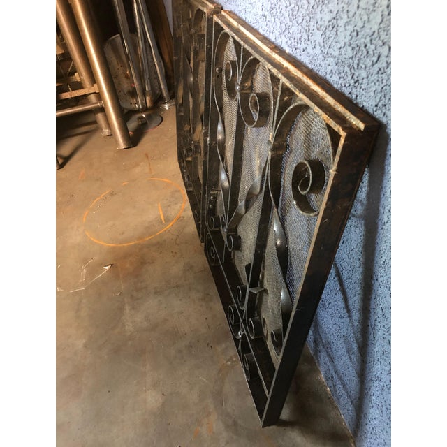 Antique Black Iron Fireplace Screens A Pair Chairish