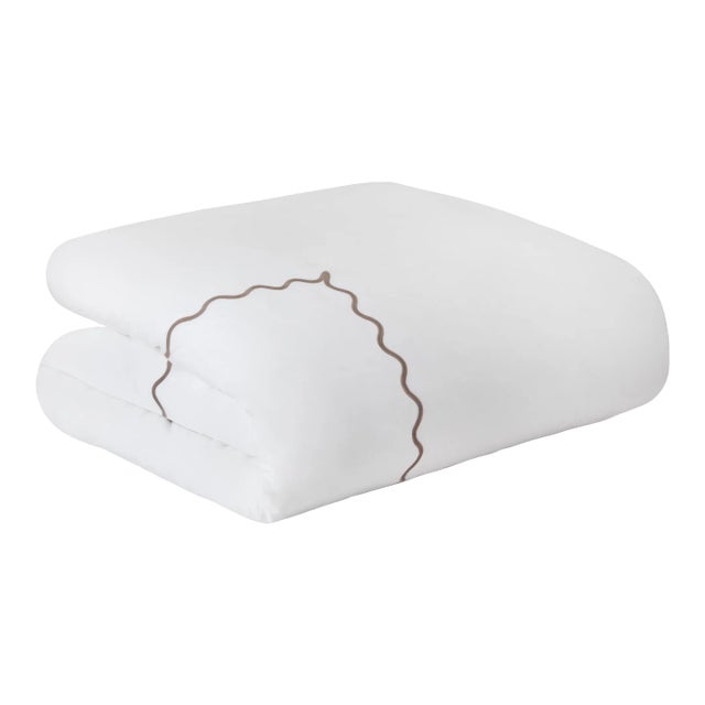 Erin Gates x Kassatex Ripple King Duvet Cover in Taupe For Sale