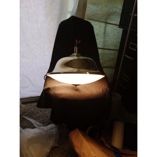 Mid-Century Modern 1960's Brass and Glass Pendant Light For Sale - Image 3 of 8