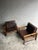 Vintage Lounge Chairs with Leather Cushions, 1970s, Set of 2 For Sale - Image 3 of 8