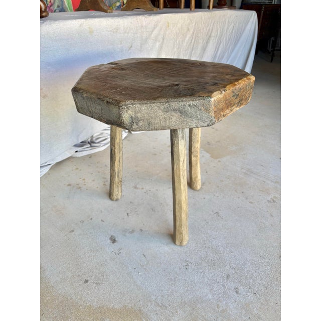 Late 19th Century French Octagonal Butchers Block Side Table For Sale - Image 11 of 12