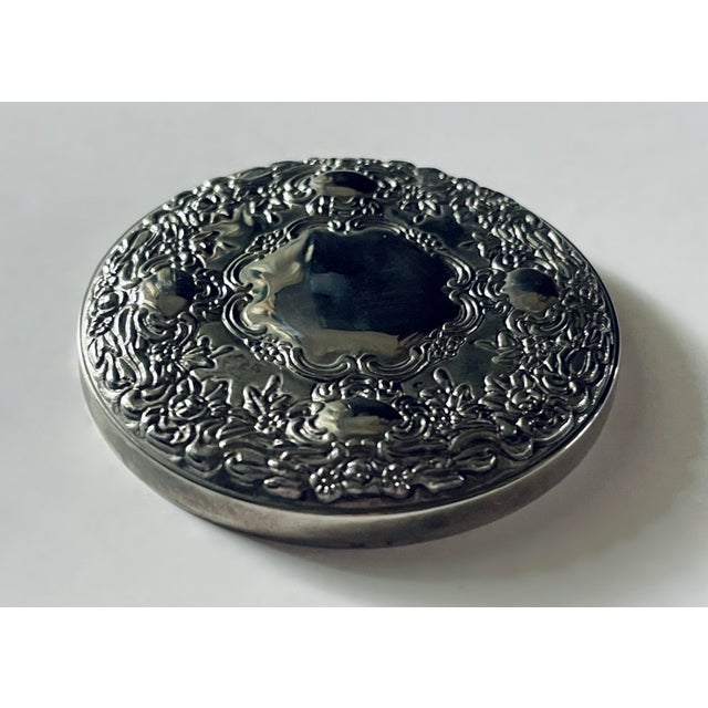 Baroque Vintage Scrollwork Silverplate Hand Mirror For Sale - Image 3 of 5