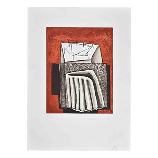 Angelo Casciello, Abstract Composition, Etching, 1980s For Sale