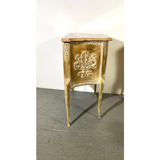 Italian Italian Marble Top Nightstands Set of 2 For Sale - Image 3 of 4