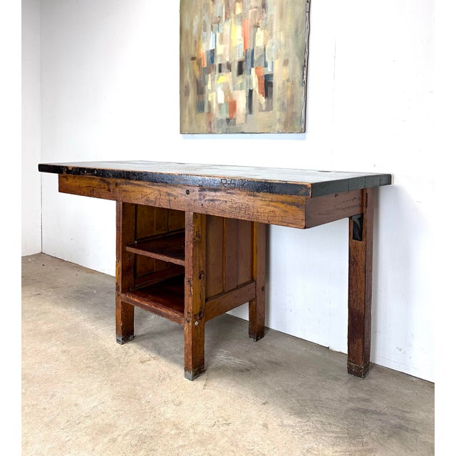 Early 20th Century Oak School Laboratory Table / Worktable / Desk ...