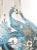 The Marbro Lamp Company Huge Lamp Pair Blue & Metallic Gold Hand Painted Peacocks 1960s Kutani Restored For Sale - Image 4 of 18