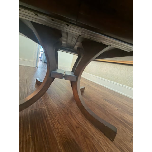 Hollywood Regency Therien Studio Workshops Round Dining Table – Sculptural Curved Base & Hand‑Finished Wood Top For Sale - Image 3 of 10