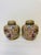 Metal Pair of Vintage Chinese Cloisonné Ginger Jars Featuring Intricate Enameled Bird and Floral Designs on a Patterned Beige Background. For Sale - Image 7 of 7