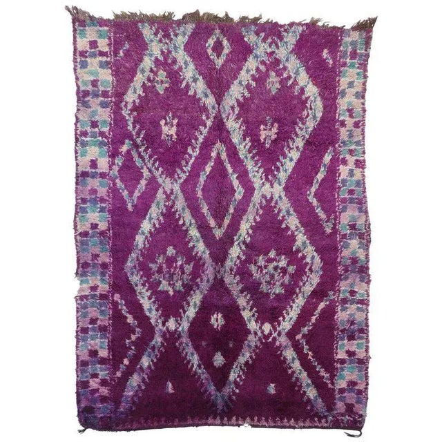 Vintage Purple Beni M'Guild Moroccan Rug, 06'06 X 08'09 For Sale - Image 10 of 10