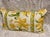 French Country Custom Yellow & Green Botanical Floral Stripe Lumbar Pillow For Sale - Image 3 of 3