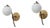 Vintage Italian Brass and Opaline Globe Sconces, 1950s, Set of 2 For Sale