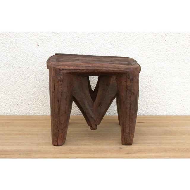 1960s Vintage Market Day Carved Stool For Sale - Image 5 of 9