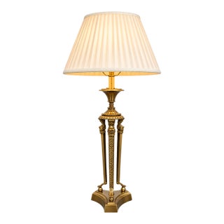1990s Revival Solid Brass Table Lamp For Sale