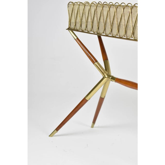 1950s Italian Brass & Teak Jardinière by Cesare Lacca For Sale - Image 6 of 9
