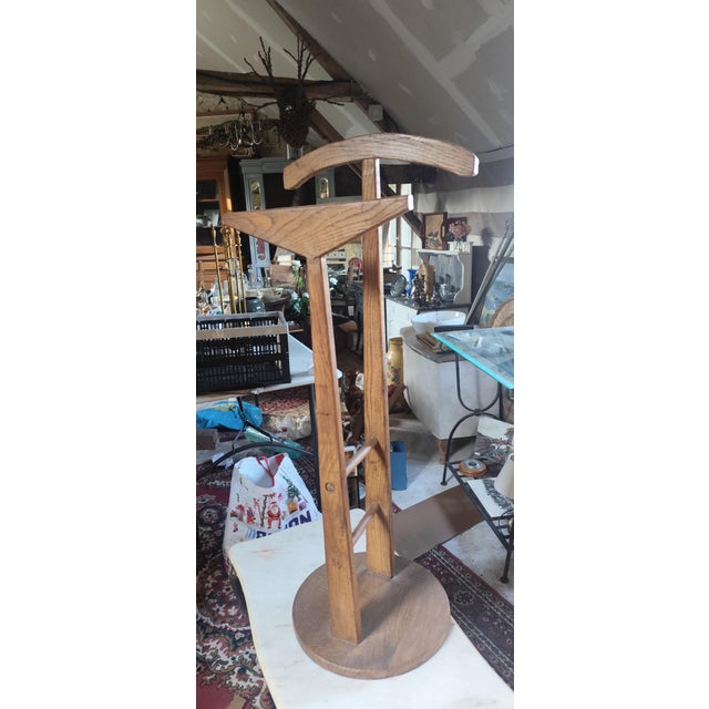 1960s Vintage Gentlemans Valet Stand in Oak, 1950s For Sale - Image 5 of 9