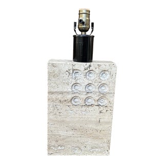 1970s Italian Modern Travertine Lamp For Sale