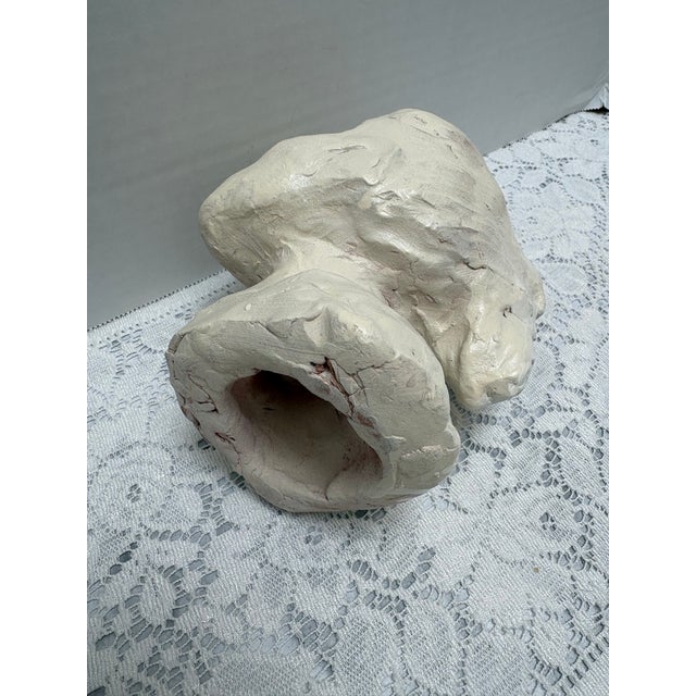Ceramic Vintage Artisan Sculpture of a Female Head For Sale - Image 7 of 8