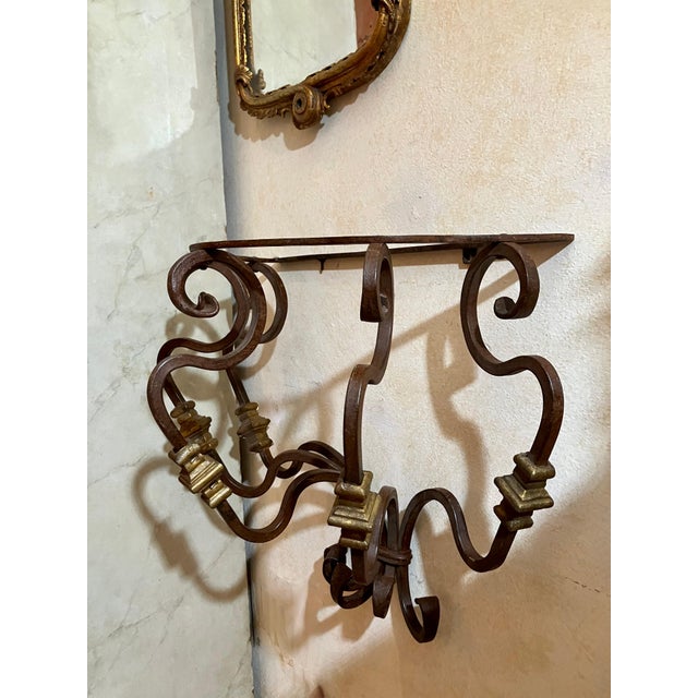 19th Century Italian Wrought Iron Wall Brackets, Set of 2 For Sale - Image 9 of 13